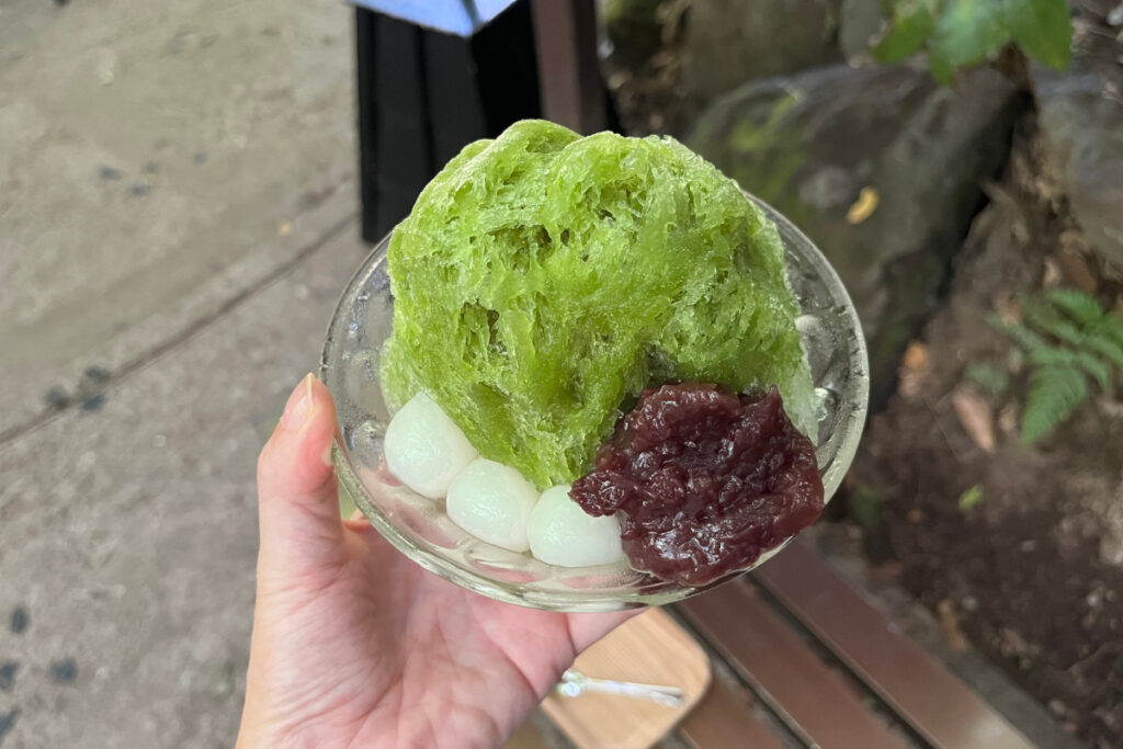 等々力渓谷「雪月花」の宇治金時氷